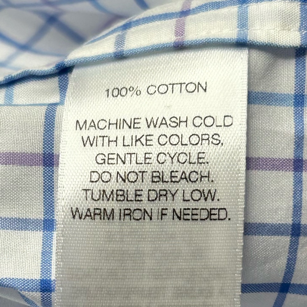 Vineyard Vines Cooper Shirt Size Medium 100% Cotton Blue Check Office Career - Picture 10 of 12